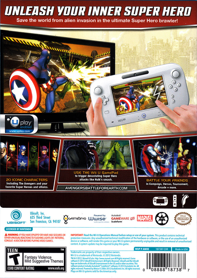 Marvel Avengers: Battle for Earth - Nintendo Wii U Video Games Ubisoft   
