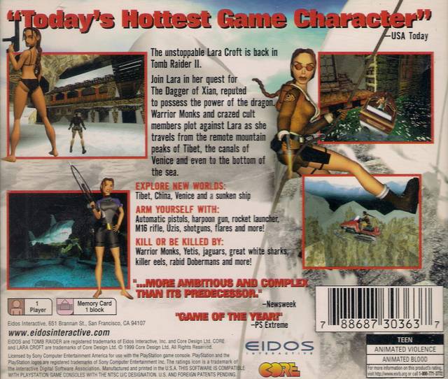 Tomb Raider II (Greatest Hits) - (PS1) PlayStation 1 Video Games Eidos Interactive   