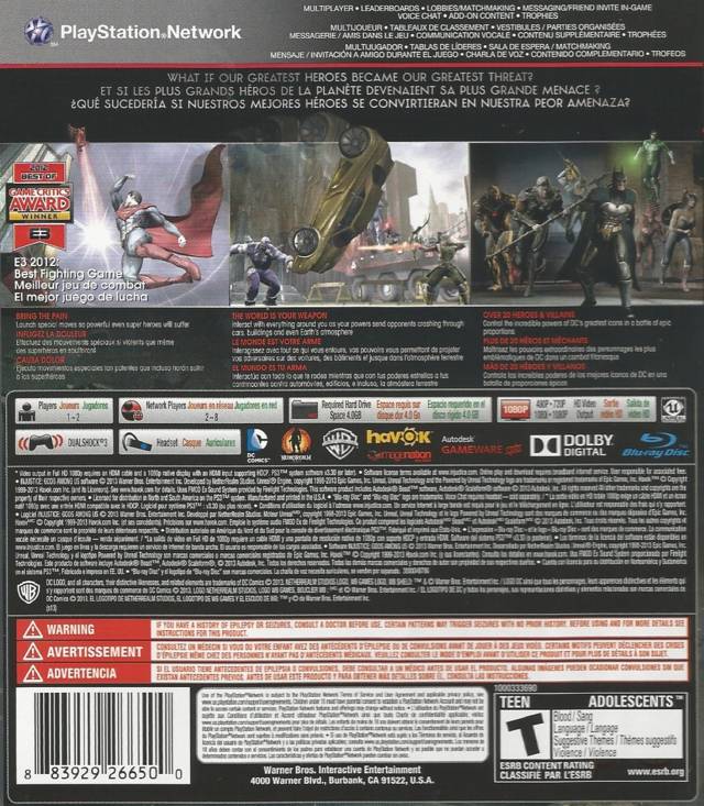 Injustice: Gods Among Us - (PS3) PlayStation 3 [Pre-Owned] Video Games Warner Bros. Interactive Entertainment   