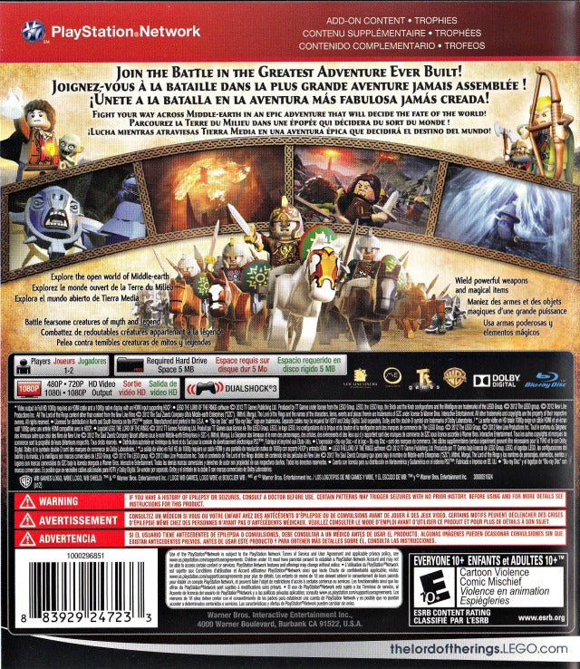 LEGO The Lord of the Rings - (PS3) PlayStation 3 [Pre-Owned] Video Games Warner Bros. Interactive Entertainment   