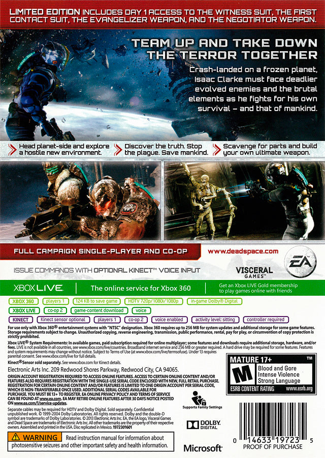 Dead Space 3 (Limited Edition) - Xbox 360 [Pre-Owned] Video Games Electronic Arts   