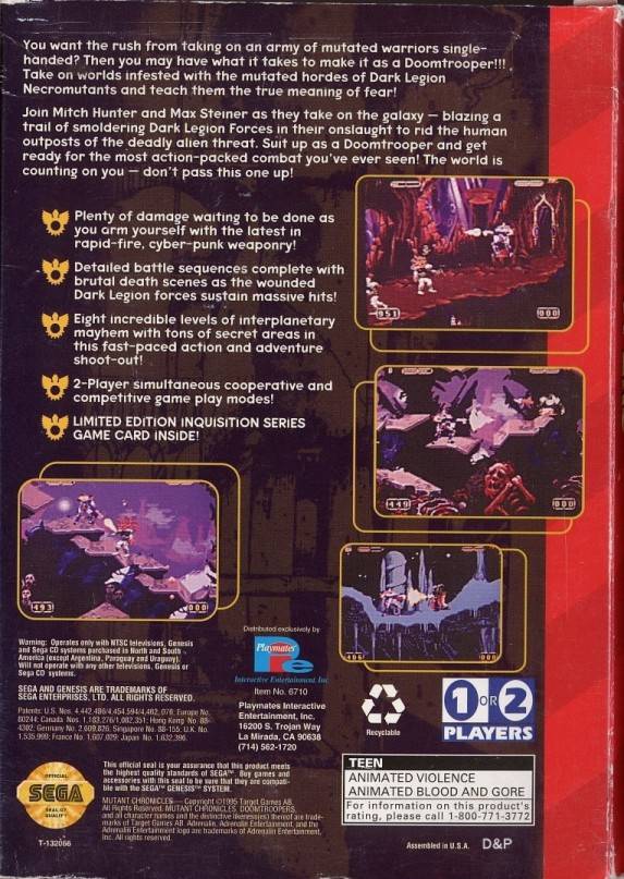 Doom Troopers - (SG) SEGA Genesis [Pre-Owned] Video Games Playmates   