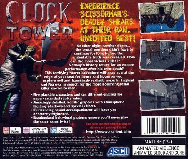 Clock Tower - (PS1) PlayStation 1 [Pre-Owned] Video Games ASCII Entertainment   