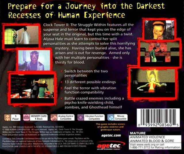 Clock Tower II: The Struggle Within - (PS1) PlayStation 1 [Pre-Owned] Video Games Agetec   