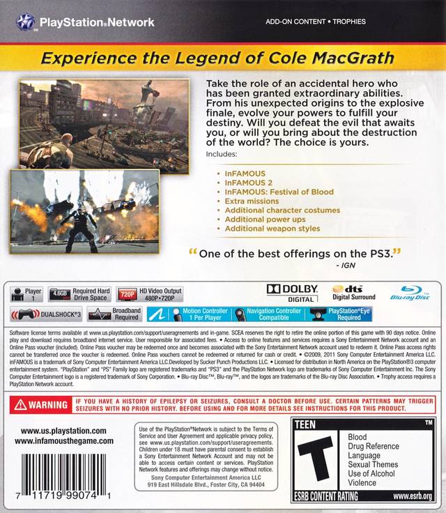 inFamous Collection - (PS3) PlayStation 3 Video Games SCEA
