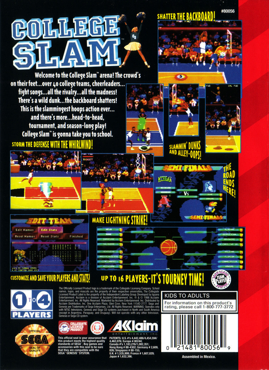 College Slam - (SG) SEGA Genesis [Pre-Owned] Video Games Acclaim   