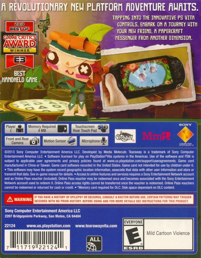 Tearaway - (PSV) PlayStation Vita [Pre-Owned] Video Games SCEA   