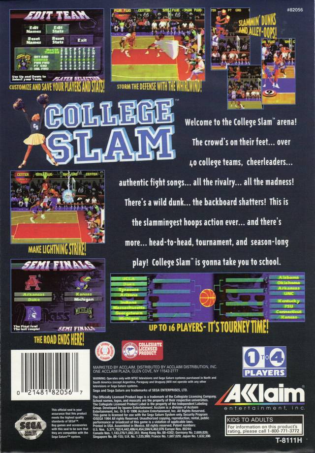 College Slam - (SS) SEGA Saturn [Pre-Owned] Video Games Acclaim   
