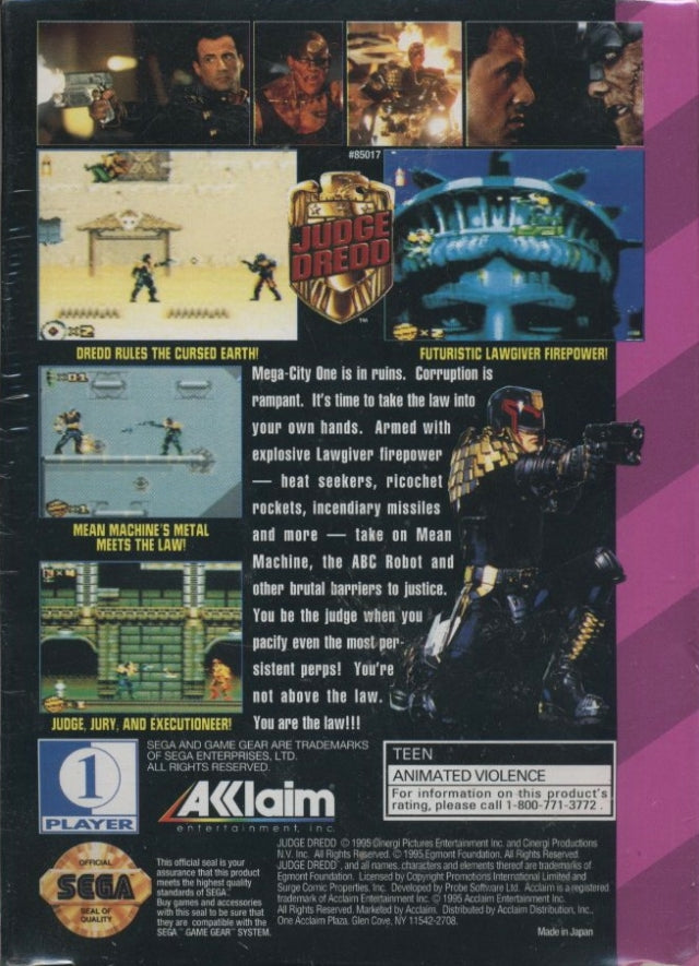 judge dredd game gear Judge Dredd