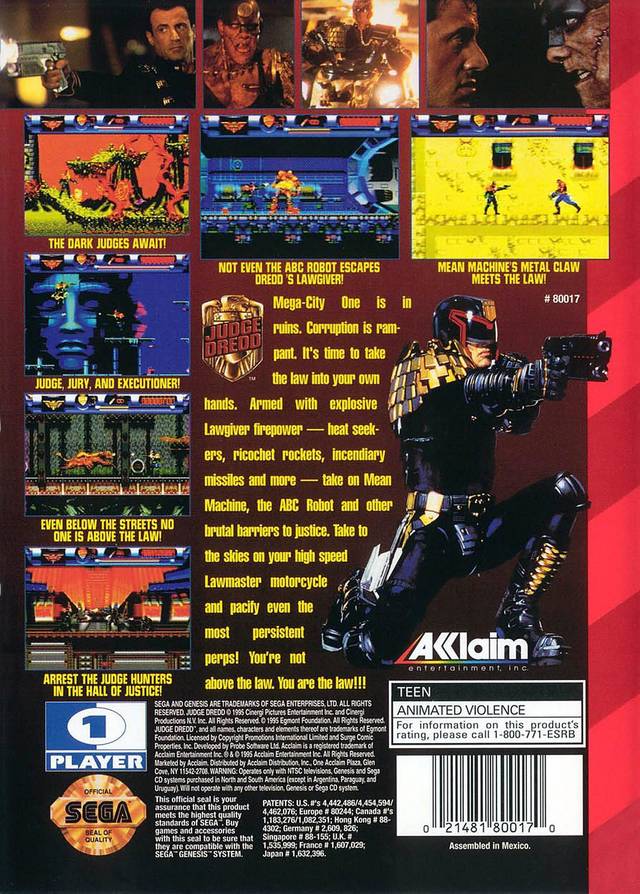 Judge Dredd - (SG) SEGA Genesis [Pre-Owned] Video Games Acclaim   