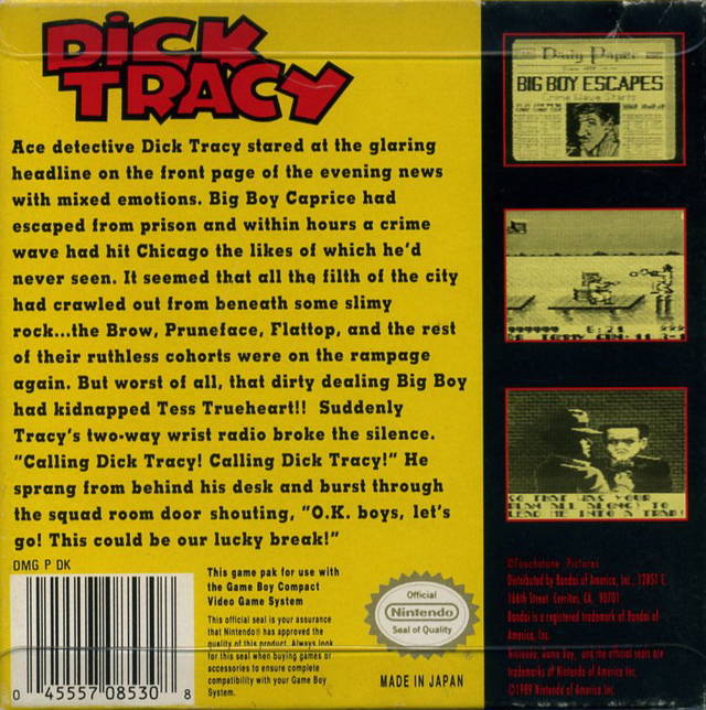 Dick Tracy - (GB) Game Boy [Pre-Owned] Video Games Bandai   