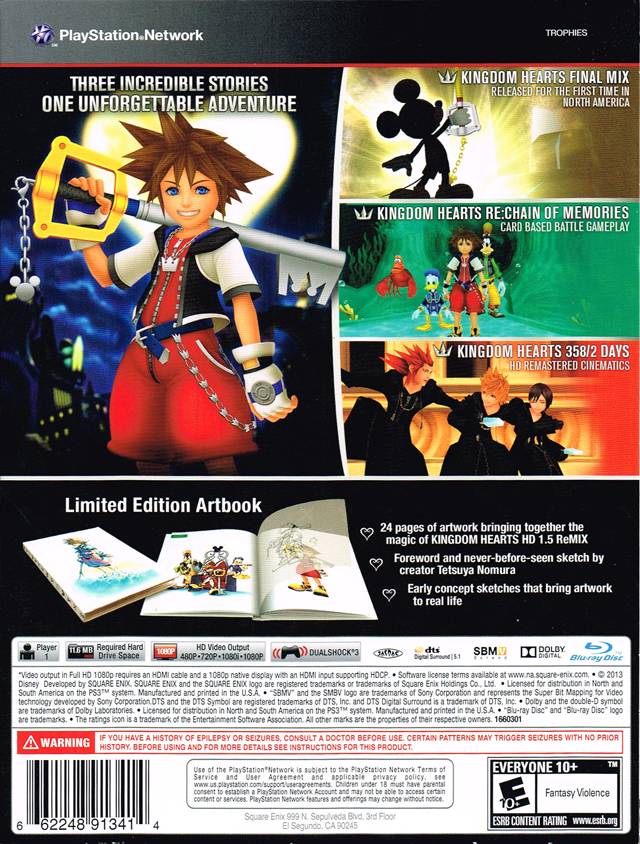 Kingdom Hearts HD 1.5 ReMIX (Limited Edition) - PlayStation 3 Video Games Square Enix   