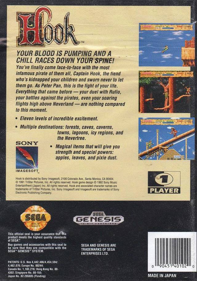 Hook - (SG) SEGA Genesis [Pre-Owned] Video Games Sony Imagesoft   