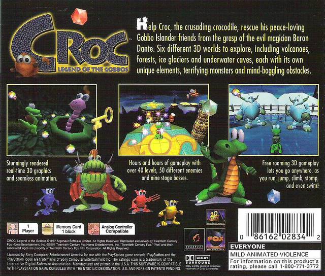 Croc: Legend of the Gobbos (Greatest Hits) - (PS1) PlayStation 1 [Pre-Owned] Video Games Fox Interactive   