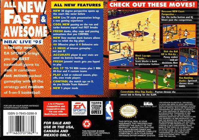 NBA Live 95 - (SNES) Super Nintendo [Pre-Owned] Video Games EA Sports   