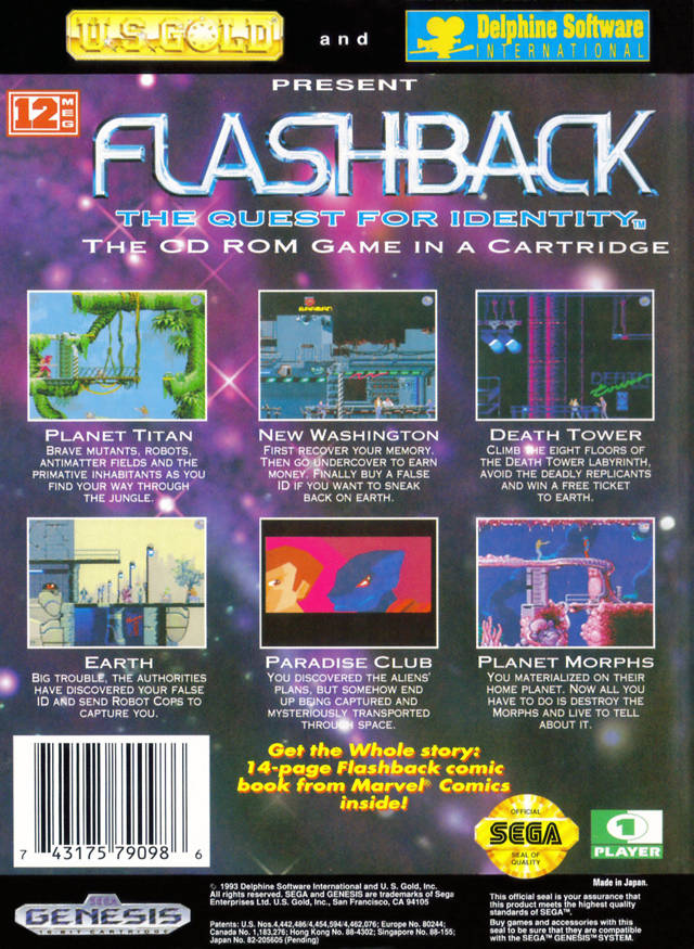 Flashback: The Quest for Identity - (SG) SEGA Genesis [Pre-Owned] Video Games U.S. Gold   