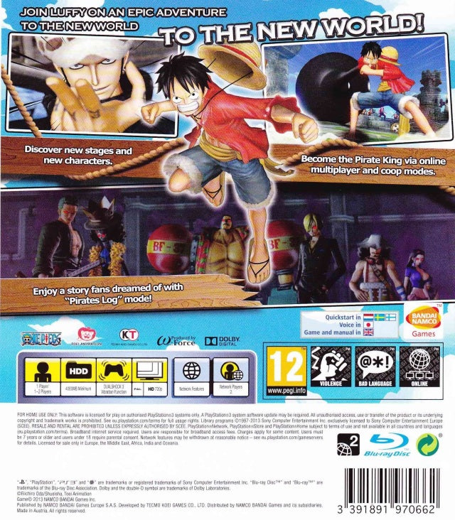 One Piece: Pirate Warriors 2 - (PS3) PlayStation 3 [Pre-Owned] (European Import) Video Games Namco Bandai   