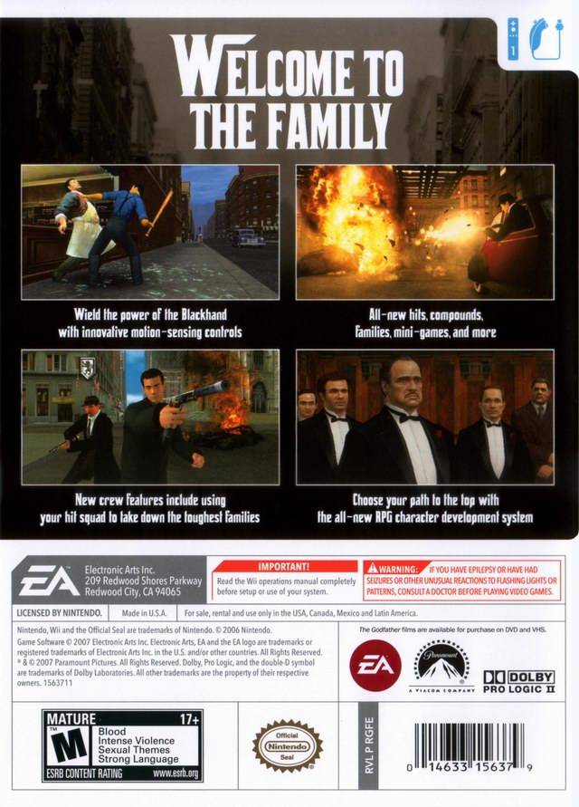 The Godfather: Blackhand Edition - Nintendo Wii [Pre-Owned] | J&L Game