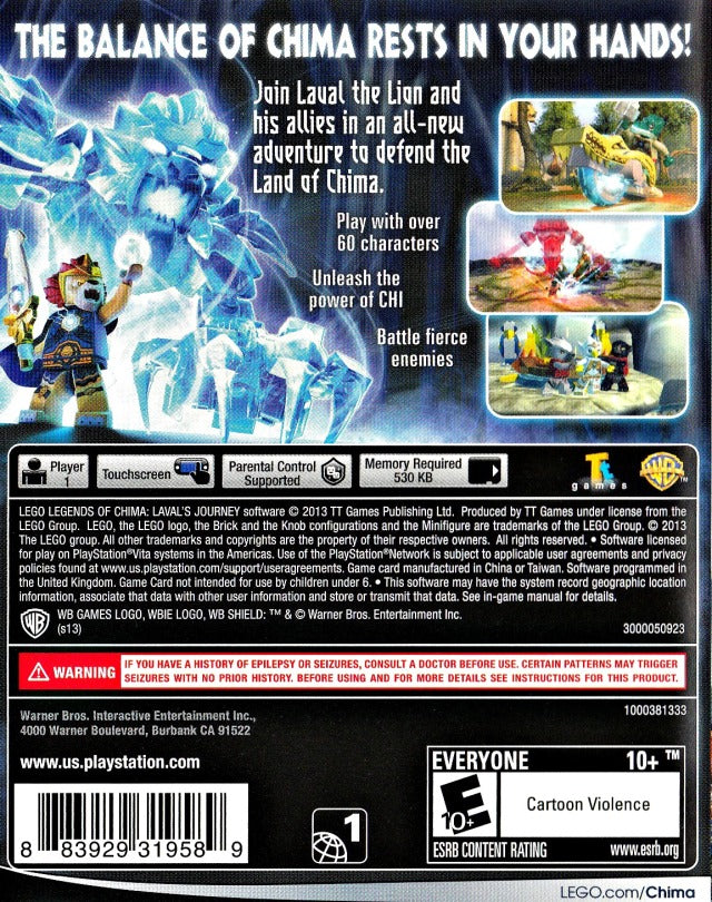 LEGO Legends of Chima: Laval's Journey - (PSV) PlayStation Vita [Pre-Owned] Video Games Warner Bros. Interactive Entertainment   