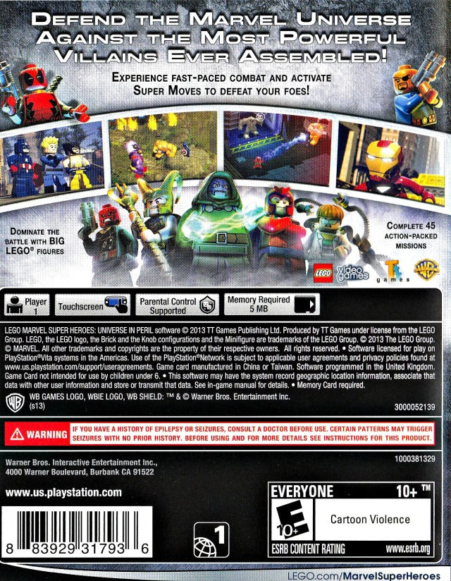 LEGO Marvel Super Heroes: Universe in Peril -  (PSV) PlayStation Vita [Pre-Owned] Video Games Warner Bros. Interactive Entertainment   