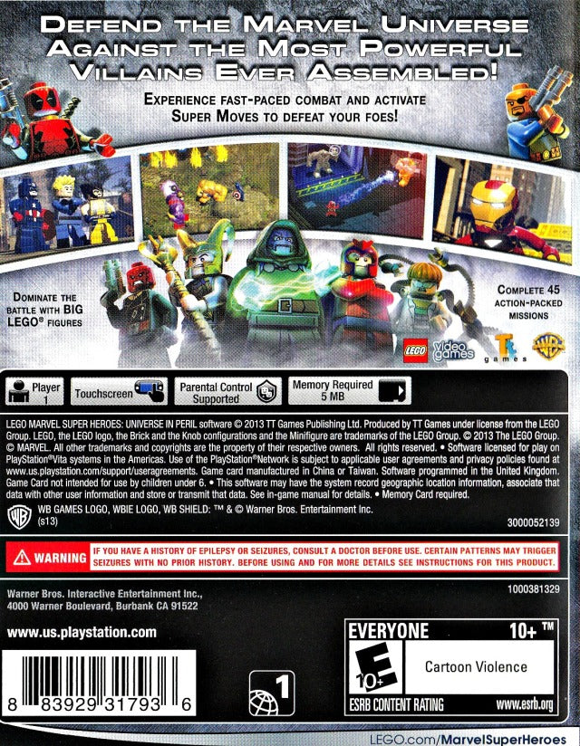 LEGO Marvel Super Heroes: Universe in Peril -  (PSV) PlayStation Vita Video Games Warner Bros. Interactive Entertainment   