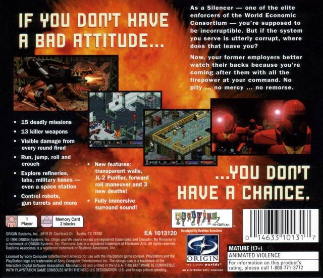Crusader: No Remorse - (PS1) PlayStation 1 [Pre-Owned] Video Games Electronic Arts   