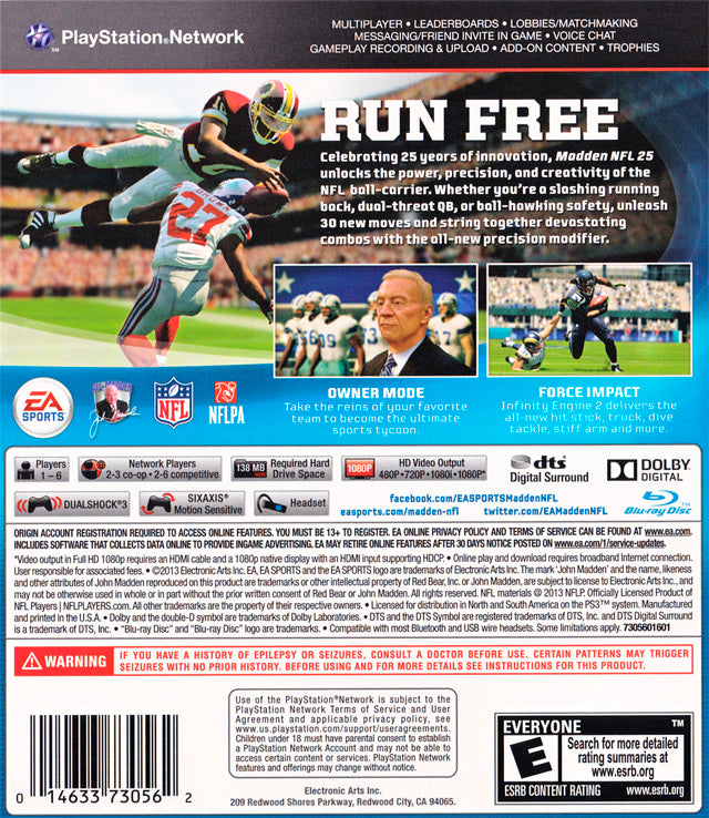 Madden NFL 25 - (PS3) PlayStation 3 [Pre-Owned] Video Games Electronic Arts   