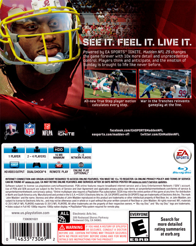 Madden NFL 25 (1989-2014) - (PS4) PlayStation 4 Video Games Electronic Arts   