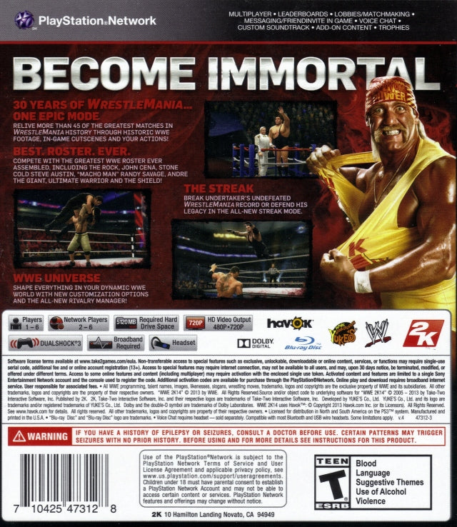 WWE 2K14 - (PS3) PlayStation 3 Video Games 2K Games   