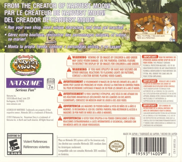 HomeTown Story - Nintendo 3DS Video Games Natsume   
