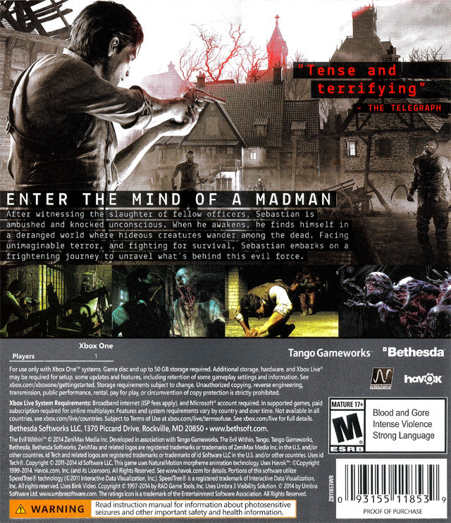 The Evil Within - (XB1) Xbox One Video Games Bethesda Softworks   