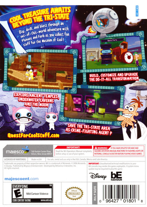 Phineas and Ferb: Quest for Cool Stuff - Nintendo Wii [Pre-Owned] Video Games Majesco   