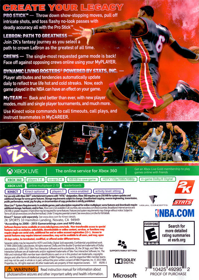 NBA 2K14 - Xbox 360 [Pre-Owned] Video Games 2K Sports   