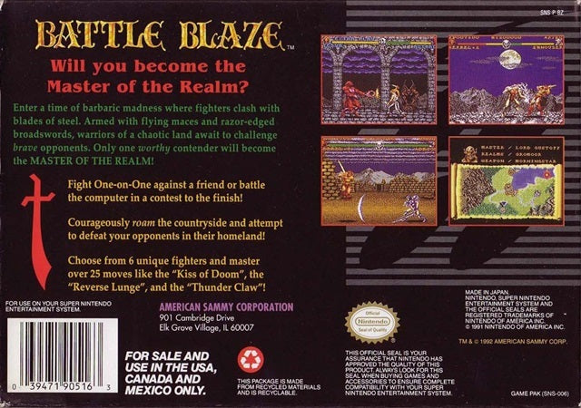 Battle Blaze - (SNES) Super Nintendo [Pre-Owned] Video Games Sammy Studios   