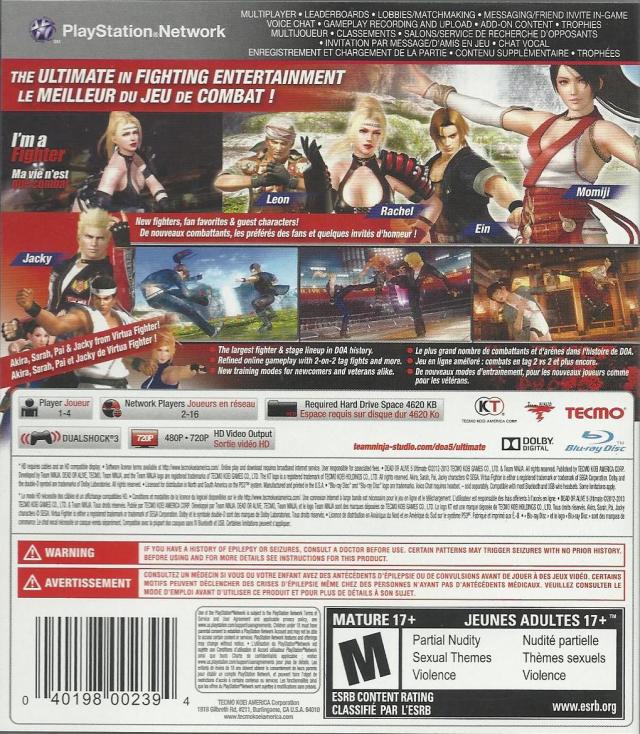Dead or Alive 5 Ultimate - (PS3) PlayStation 3 [Pre-Owned] | J&L Game