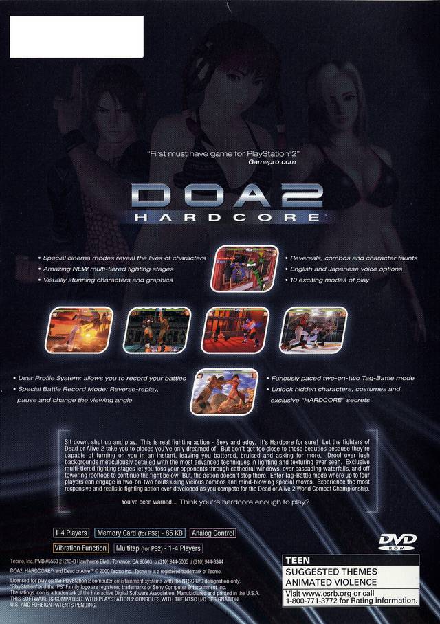 DOA2: Hardcore - (PS2) PlayStation 2 [Pre-Owned] Video Games Tecmo   