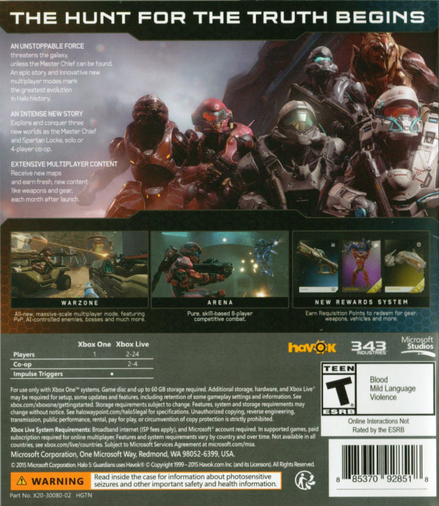 Halo 5: Guardians - (XB1) Xbox One [Pre-Owned] Video Games Microsoft Game Studios   