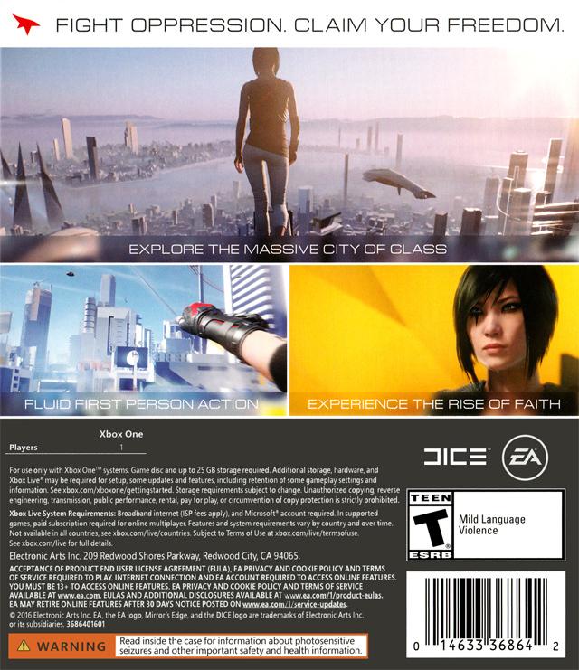 Mirror's Edge Catalyst - (XB1) Xbox One Video Games Electronic Arts   