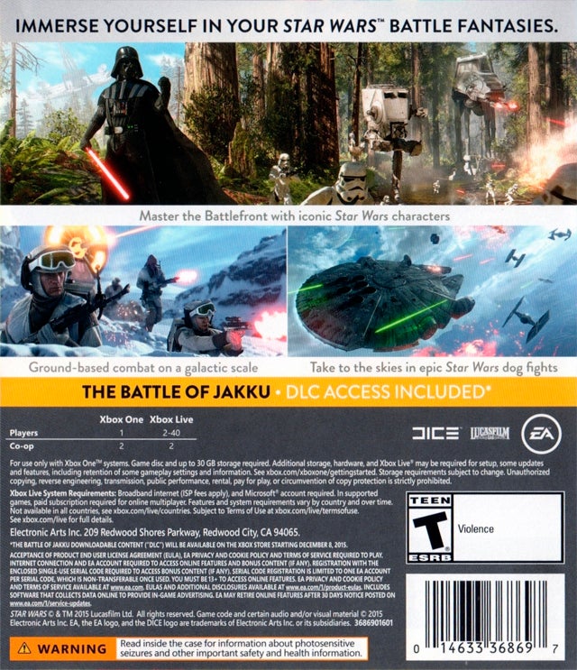 Star Wars Battlefront - (XB1) Xbox One [Pre-Owned] Video Games Electronic Arts   