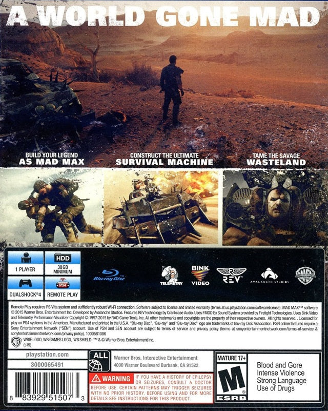 Mad Max - (PS4) PlayStation 4 [Pre-Owned] Video Games Warner Bros. Interactive Entertainment