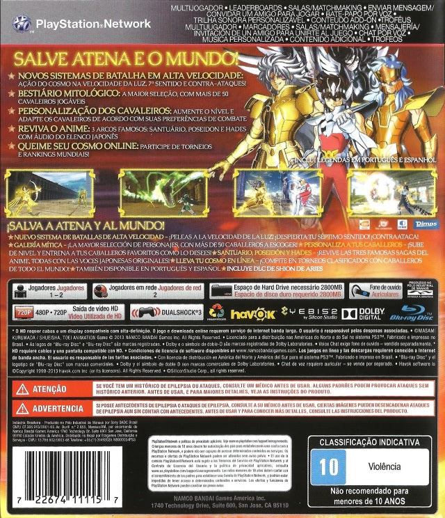 Saint Seiya: Brave Soldiers (Spanish Cover) - (PS3) PlayStation 3 [Pre-Owned] Video Games Bandai Namco Games   