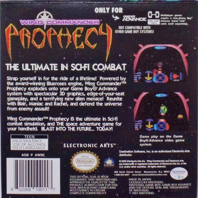 Wing Commander: Prophecy - (GBA) Game Boy Advance Video Games Destination Software   