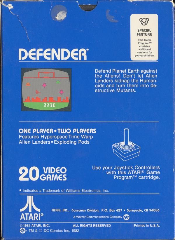 アダールページ Defender - (A26) Atari 2600 [Pre-Owned] | J&L Game
