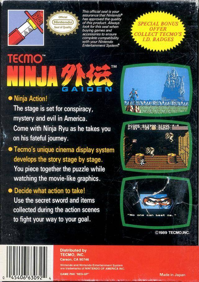 Ninja Gaiden - (NES) Nintendo Entertainment System [Pre-Owned] Video Games Tecmo   