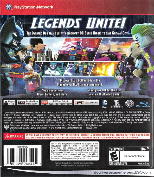LEGO Batman 2: DC Super Heroes (Greatest Hits) - (PS3) PlayStation 3 [Pre-Owned] Video Games Warner Bros. Interactive Entertainment   