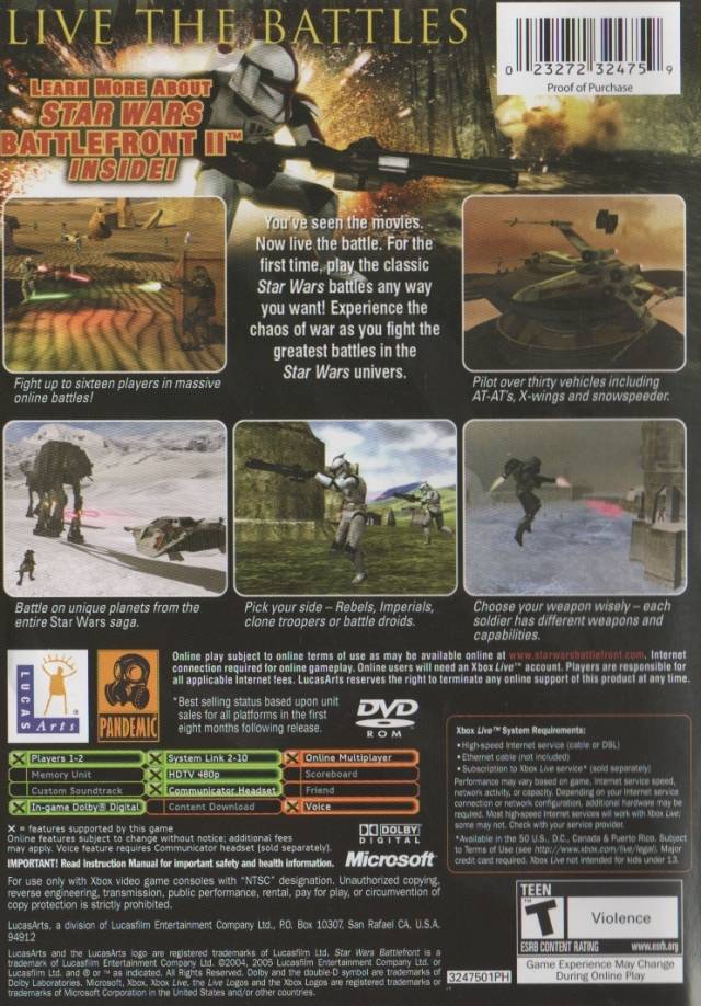 Star Wars: Battlefront (Platinum Hits) - Xbox Video Games LucasArts   