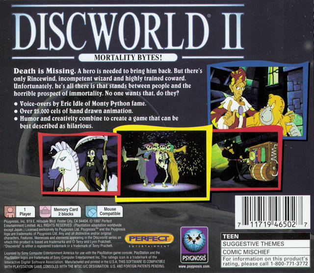 Discworld II: Mortality Bytes! - (PS1) PlayStation 1 [Pre-Owned] Video Games Psygnosis   