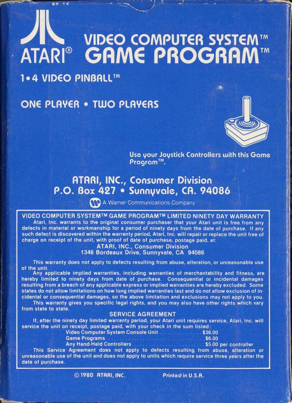 Video Pinball - Atari 2600 [Pre-Owned] Video Games Atari Inc.   