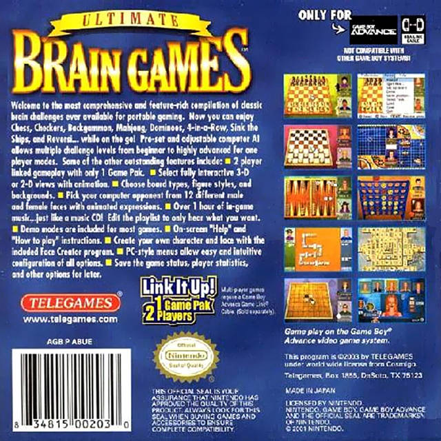 Ultimate Brain Games - (GBA) Game Boy Advance [Pre-Owned] Video Games Telegames   