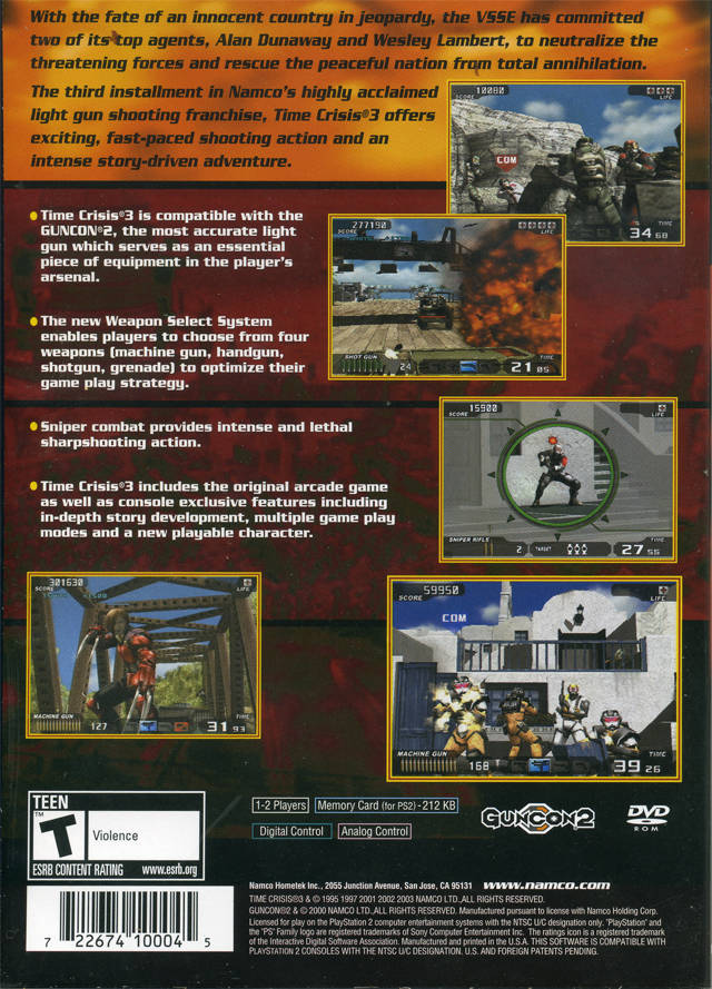 Time Crisis 3 - (PS2) PlayStation 2 [Pre-Owned] Video Games Namco   